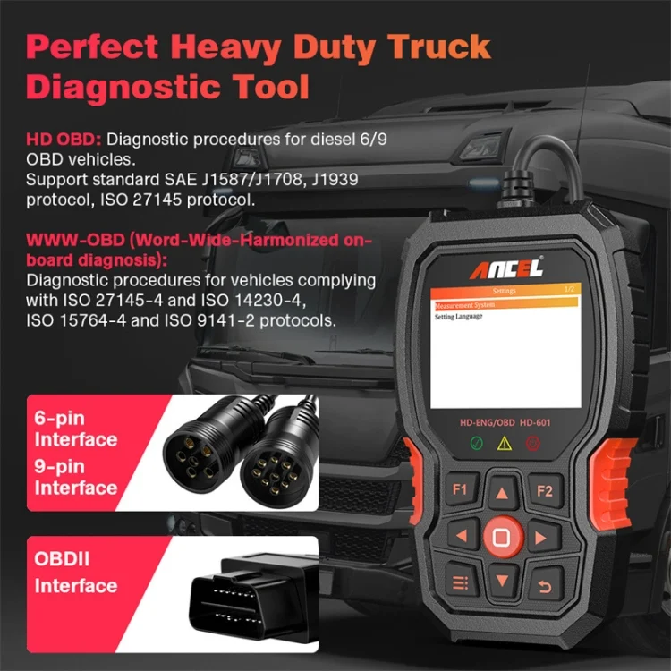 TBD06031601_4.webp ANCEL HD601 24V Diesel Engine Detector Heavy Truck Diagnostic Scanner - Image 5