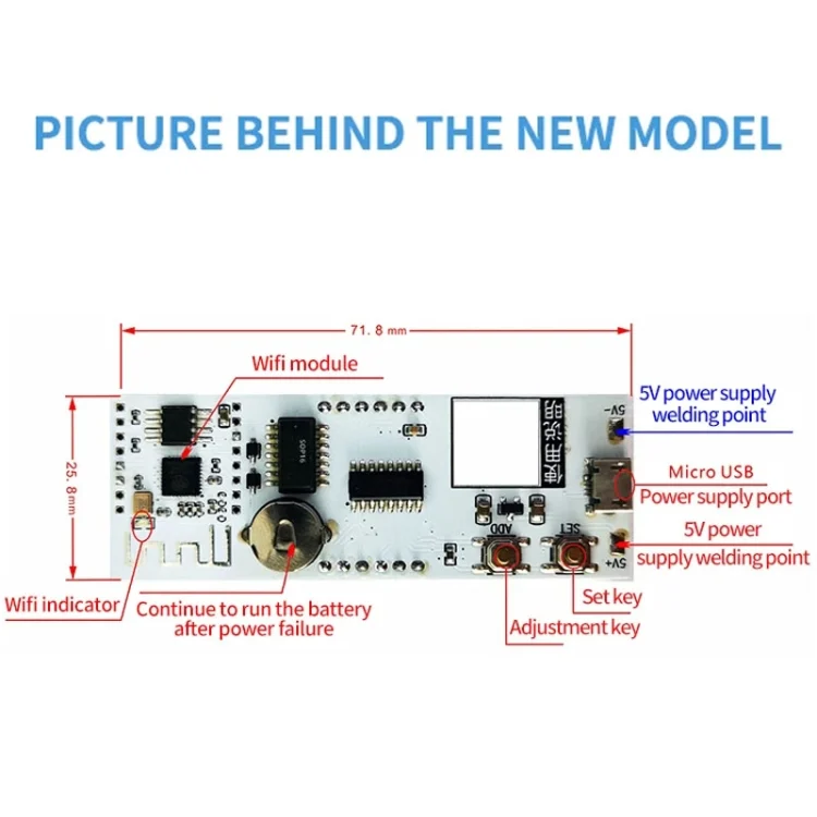 TBD06031655_B2.webp 0.8 Inch Electronic Clock Movement Module WIFI Digital Tube Digital Time Display - Image 3