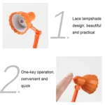 Flower Shape LED Mini Magnetic Table Lamp Foldable Bedside Night Light - Image 4