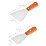 2pcs Stainless Steel Pizza and Steak Shovel Wooden Handle Slanted Shovel Kitchen Tool - Image 3