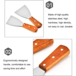 2pcs Stainless Steel Pizza and Steak Shovel Wooden Handle Slanted Shovel Kitchen Tool - Image 4