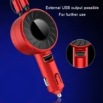 3 In 1 USB Dual Cable Single Pull Retractable Car Charger - Image 5
