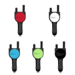3 In 1 3.1A Dual USB Single Pull Retractable Fast QC3.0 Car Charger - Image 2