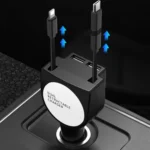 3 In 1 3.1A Dual USB Single Pull Retractable Fast QC3.0 Car Charger - Image 6