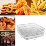 Air Fryer Accessories Three-Layer Steam Rack Stackable Dehydration Rack - Image 2