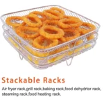 Air Fryer Accessories Three-Layer Steam Rack Stackable Dehydration Rack - Image 3