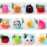 2pcs Children Cartoon Plush Three-dimensional Key Coin Purse - Image 2