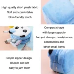 2pcs Children Cartoon Plush Three-dimensional Key Coin Purse - Image 3
