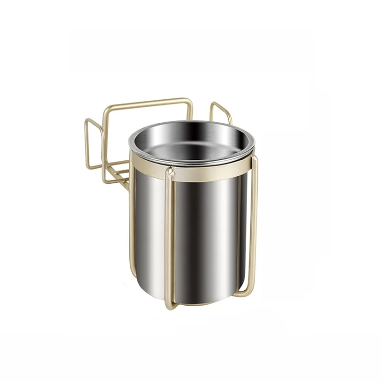 Stainless Steel Wall-mounted Ashtray Bathroom Multifunctional Ashtray Without Punching