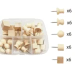 Wooden Log Thumbtack Set Sticky Note Fixed Tack, Specification: Square Box - Image 6