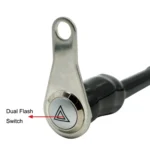 KG-057 Motorcycle Handlebar LED Self-lock Metal Button Dual Flash Switch With Light Ring - Image 4