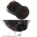 LS868 Drawstring Fixed Corn Perm Curly Wig Fluffy Short Ponytail Wigs - Image 4