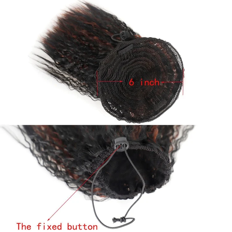 TBD0603250301_B3.webp LS868 Drawstring Fixed Corn Perm Curly Wig Fluffy Short Ponytail Wigs - Image 4