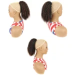 LS868 Drawstring Fixed Corn Perm Curly Wig Fluffy Short Ponytail Wigs - Image 5