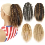 LS868 Drawstring Fixed Corn Perm Curly Wig Fluffy Short Ponytail Wigs - Image 6