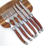 Rosewood Handle Stainless Steel Knife and Fork Cutlery,Spec: - Image 2