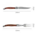 Rosewood Handle Stainless Steel Knife and Fork Cutlery,Spec: - Image 3