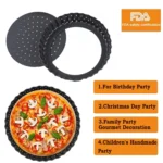 BM1075 Perforated Pizza Pan Kitchen Carbon Steel Non-stick Fruit Pie Mould Bakeware - Image 5