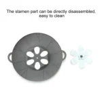 Silicone Flower Spill-proof Pot Lid Rotatable Pot Lid Kitchen Gadget, Size: - Image 2