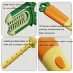 Long Handle Household Multifunctional Cup Washing Brush Carrot Shape 3 In 1 Cleaning Brush - Image 12