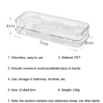 RJ 26 Large Capacity Simple Pen Bag Hand Lifting Transparent Double Layer Student Stationery Storage Box - Image 6