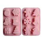6 Cavity Cake Mold Food Grade Non-Stick Silicone Merry Christmas Festival Dessert Making Mould - Image 2