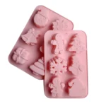 6 Cavity Cake Mold Food Grade Non-Stick Silicone Merry Christmas Festival Dessert Making Mould - Image 3