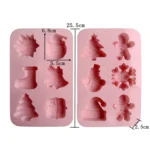 6 Cavity Cake Mold Food Grade Non-Stick Silicone Merry Christmas Festival Dessert Making Mould - Image 4