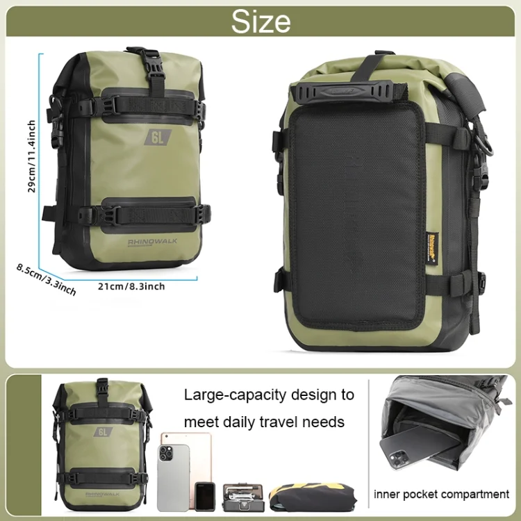 TBD0603298901_B2.webp Rhinowalk MT2206 6L Waterproof Motorcycle Bumper Bag Outdoor Riding Bag - Image 3