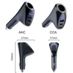Car Charger Multifunctional Digital Display QC Charging Cigarette Lighter Adapter - Image 2