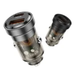 PD+QC Mini Transparent Super Fast Charge Car Cigarette Lighter Charger - Image 2