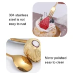 304 Stainless Steel Feather Spoon Fork Literary Tableware,Style: - Image 3