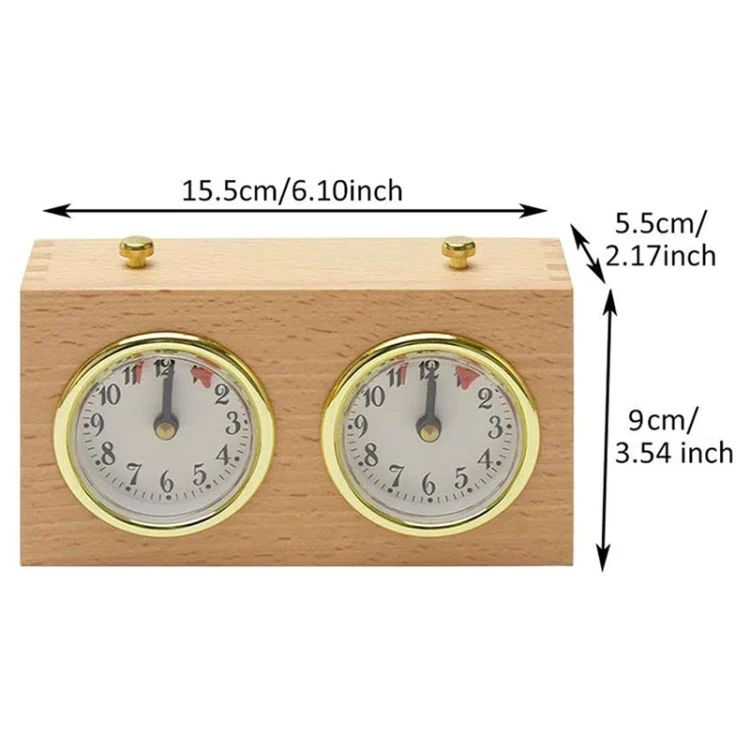 TBD06033125_1.webp DT05a Retro Wood Shell Chess Clock Mechanical International Chess Clock - Image 2