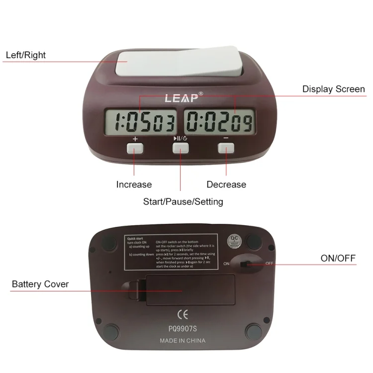 TBD0603313901_B2.webp LEAP PQ9907S Chess Clock International Chess Go Clock - Image 3