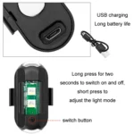 Vibration Remote Control Induction Motorcycle Wireless Strong Magnetic Warning Flash Light - Image 3