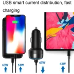 IBD355-1UC 18W+45W Smart Car Charger Dual-port Metal Phone Fast Charger - Image 5