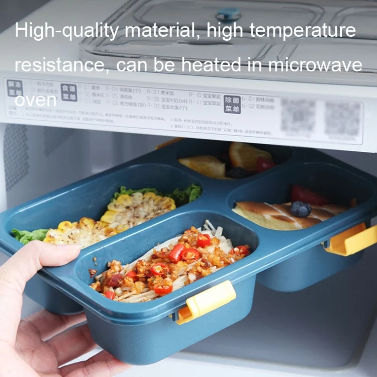 TBD0603317601_B3.webp Sealed Compartment Microwave Plastic Lunch Box Portable Student Lunch Plate - Image 4