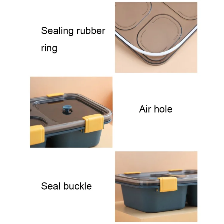 TBD0603317601_B4.webp Sealed Compartment Microwave Plastic Lunch Box Portable Student Lunch Plate - Image 5