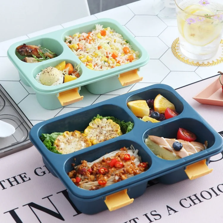 TBD0603317601_B5.webp Sealed Compartment Microwave Plastic Lunch Box Portable Student Lunch Plate - Image 6