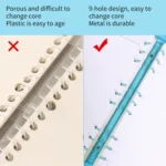 B5 9 Rings Loose-leaf Journal Clear PVC Cover Zipper Planner Notebook - Image 5