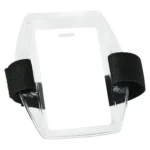PVC Soft Plastic Card Holder Polyester Reflective Wristband Badge Card Holder Arm Adjustable ID Badge