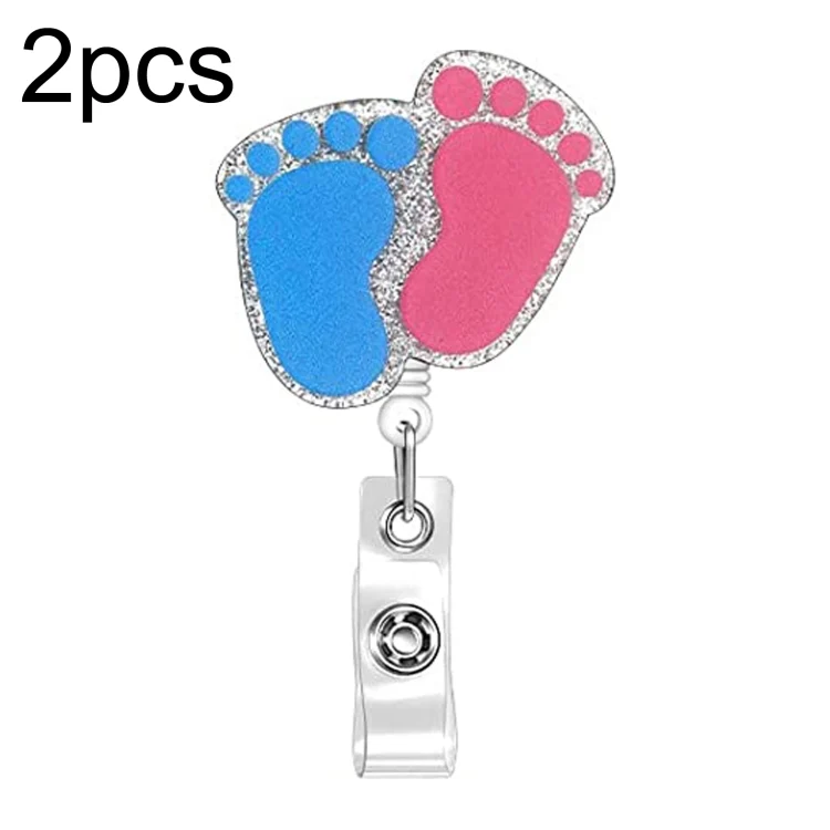 2pcs  65cm Retractable Pull Badge Reel Kristall-Acryl Name Tag Card Badge Holder