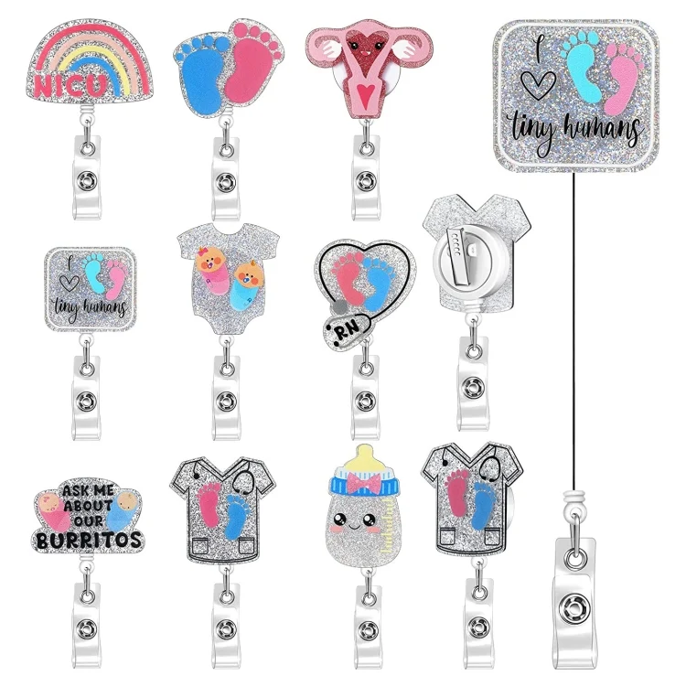 TBD0603318901_B1.webp 2pcs  65cm Retractable Pull Badge Reel Kristall-Acryl Name Tag Card Badge Holder - Image 2