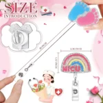 2pcs  65cm Retractable Pull Badge Reel Kristall-Acryl Name Tag Card Badge Holder - Image 3