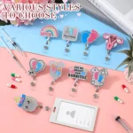 2pcs  65cm Retractable Pull Badge Reel Kristall-Acryl Name Tag Card Badge Holder - Image 5
