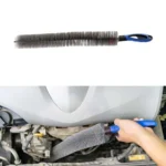 W-102 Car Steel Ring Hub Brush Long Handle Without Hair Hair Curved Cleaning Brush