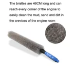 W-102 Car Steel Ring Hub Brush Long Handle Without Hair Hair Curved Cleaning Brush - Image 3