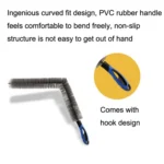 W-102 Car Steel Ring Hub Brush Long Handle Without Hair Hair Curved Cleaning Brush - Image 4