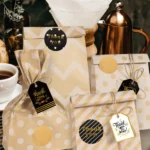 24 In 1 Point Striped Cowhide Paper Bag Retro Thanks Gift Bag Party Bakery Biscuits Candy Bag - Image 3