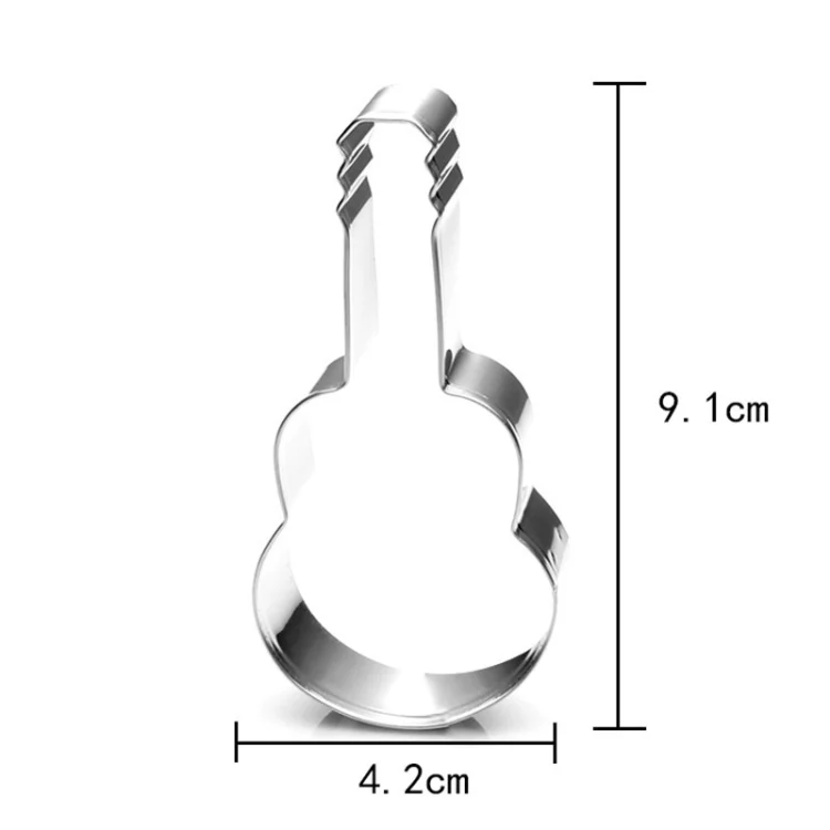 TBD06033224_2.webp 5pcs Guitar Shape Baking Biscuit Mold Stainless Steel Fondant Mousse Circle - Image 3